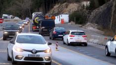 Los tramos en obras de Monrepós obligaron a circulación con precaución, pero no se produjeron atascos