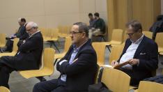 Los tres acusados que quedan en el banquillo del juicio de Plaza, Carlos Esco, Agapito Iglesias y Miguel Ángel Floría.