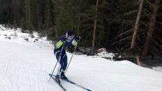 Martí Vigo en uno de sus entrenamientos en Obertilliach, Austria.