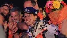 Laia Sanz tras terminar el Dakar.