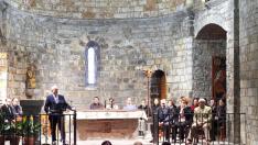 Intervención de Miguel Gracia en el acto celebrado en la iglesia de Aínsa