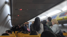 Imagen publicada en Twitter por uno de los pasajeros del avión.