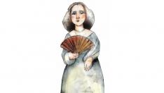 Andrea Casamayor, en una ilustración de Eulogia Merle para el Museo Nacional de Ciencia y Tecnología, MUNCYT