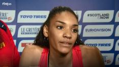 Salma Paralluelo tras su debut en el Europeo de Glasgow.