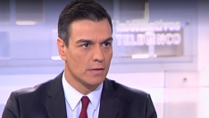 El presidente del Gobierno, Pedro Sánchez, en una entrevista en Telecinco.