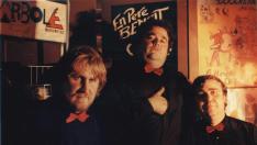 Pablo Girón, Iñaqui Juárez y Esteban Villarrocha, los socios de Arbolé, en los años 80.