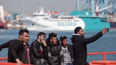 Inmigrantes rescatados en el Mediterráneo este viernes