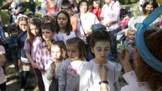 Celebración festiva y reivindicativa del Día de la Atención Temprana, este lunes, en la plaza de Los Sitios de Zaragoza.