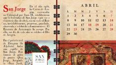 Abril, en el calendario editado por el Gobierno de Aragón