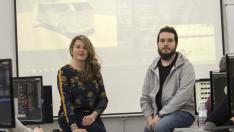 María Pilar Megino, directora del CPIFP Los Enlaces, y Athor Ortega, estudiante de FP