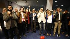 Los socialistas aragoneses celebrando su victoria en las elecciones generales.