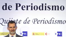 Don Felipe, en la entrega de los XXXVI Premios Rey de España y el XV premio de periodismo Don Quijote.