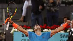 Nadal celebra la victoria.