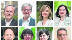 Los ocho candidatos al Ayuntamiento de Zaragoza.