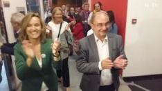 Aplausos y euforia en el PSOE con la llegada de Lambán y Alegría