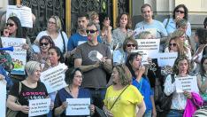 Protesta de los servicios sociales del medio rural en Zaragoza el pasado 22 de mayo.