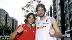 Rafa Nadal y Pau Gasol, dos amigos y mitos del deporte español.