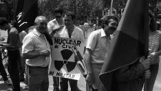 Concentración antinuclear en junio de 1986 en Zaragoza, donde apenas hubo público.