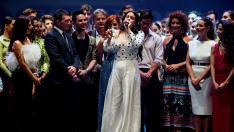 Rosalía tras recibir el Premio de las Artes Escénicas 'Antonio Banderas'.