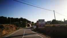 La entrada a Hijar, desde la carretera de Samper de Calanda