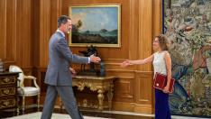 El Rey se ha reunido con la presidenta del Congreso, Meritxell Batet, y en privado, con Pedro Sánchez