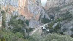 Fallece un montañero francés en el acceso al barranco Peonera, en Bierge.