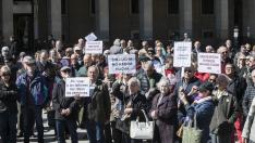 Imagen de una concentración en defensa de las pensiones.