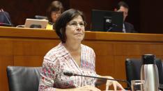 Carmen Martínez Urtasun, este martes, durante su comparecencia en la Comisión de Educación de las Cortes de Aragón.
