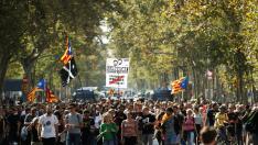 Manifestación independentista en Barcelona.