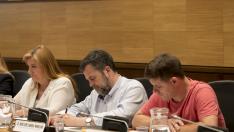 Los tres concejales de Ciudadanos en el Ayuntamiento de Huesca.