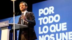 Pablo Casado, el domingo, en un encuentro del PP en San Vicente del Raspeig (Alicante)