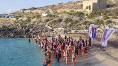 Tres aragoneses triunfan nadando en X-Waters de aguas abiertas en Malta