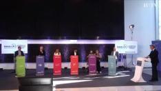 Los candidatos al Congreso por Zaragoza responden en la pizarra en el debate HERALDO