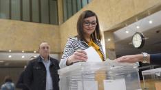 Imagen de un colegio electoral de Teruel en las votaciones del 28-A