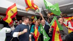 Sede de Vox en Murcia, la noche electoral.