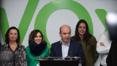 Valoración de los resultados de Vox en su sede de Zaragoza.
