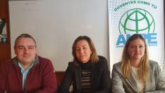 Pedro Manuel Andrés, presidente de ANPE Teruel; Teresa Hernández, presidenta de ANPE Aragón y Defensora del Profesor en Aragón, y Marta Garrido, presidente de ANPE Zaragoza.