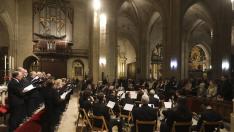 Imagen de archivo de la celebración del canto del Tota Pulchra en la catedral de Huesca.
