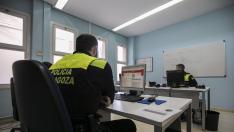 Agentes de la Policía Local en el Cuartel de Palafox de Zaragoza.