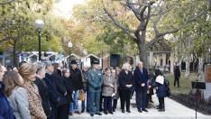 Acto conmemorativo del XXXII aniversario del atentado terrorista contra la casa cuartel de la Guardia Civil en el que murieron once personas, celebrado en la plaza de la Esperanza en Zaragoza