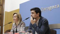 Pilar Alegría y Horacio Royo, este martes en la presentación de las enmiendas del PSOE.