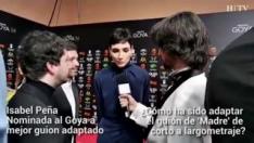Isabel Peña en la alfombra roja de los Premios Goya 2020: "Ha sido un trabajo entre difícil y excitante"