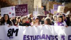Manifestación estudiantil por el 8M en Zaragoza