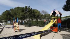 Ambiente en Zaragoza, tras el cierre de parques infantiles y otras medidas para frenar el coronavirus.