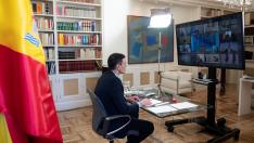 Videoconferencia de Sánchez con los jefes de Gobierno de la UE
