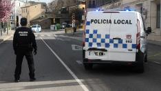 Imagen de un control de la Policía Local de Huesca.