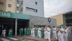 Aplauso sanitario en el Hospital Miguel Servet de Zaragoza