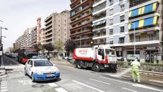 Reventón de una tubería cerca de Tenor Fleta en Zaragoza