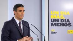 Pedro Sánchez, durante su rueda de prensa de este sábado.