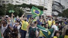 Protesta a favor del presidente Bolsonaro, en Río de Janeiro
